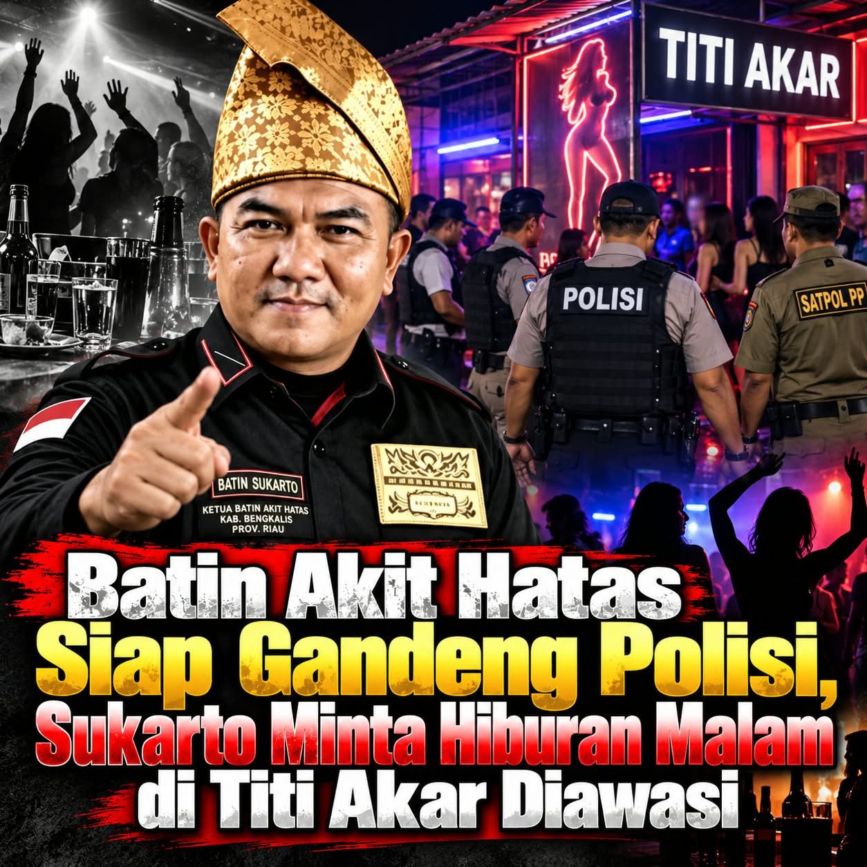 Batin Akit Hatas Siap Gandeng Polisi, Sukarto Minta Hiburan Malam di Titi Akar Diawasi